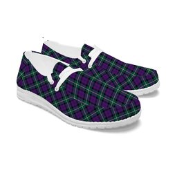 ScotsTee Shop Scottish Baillie Highland Society Modern Tartan Plaid Canvas Loafer Shoes