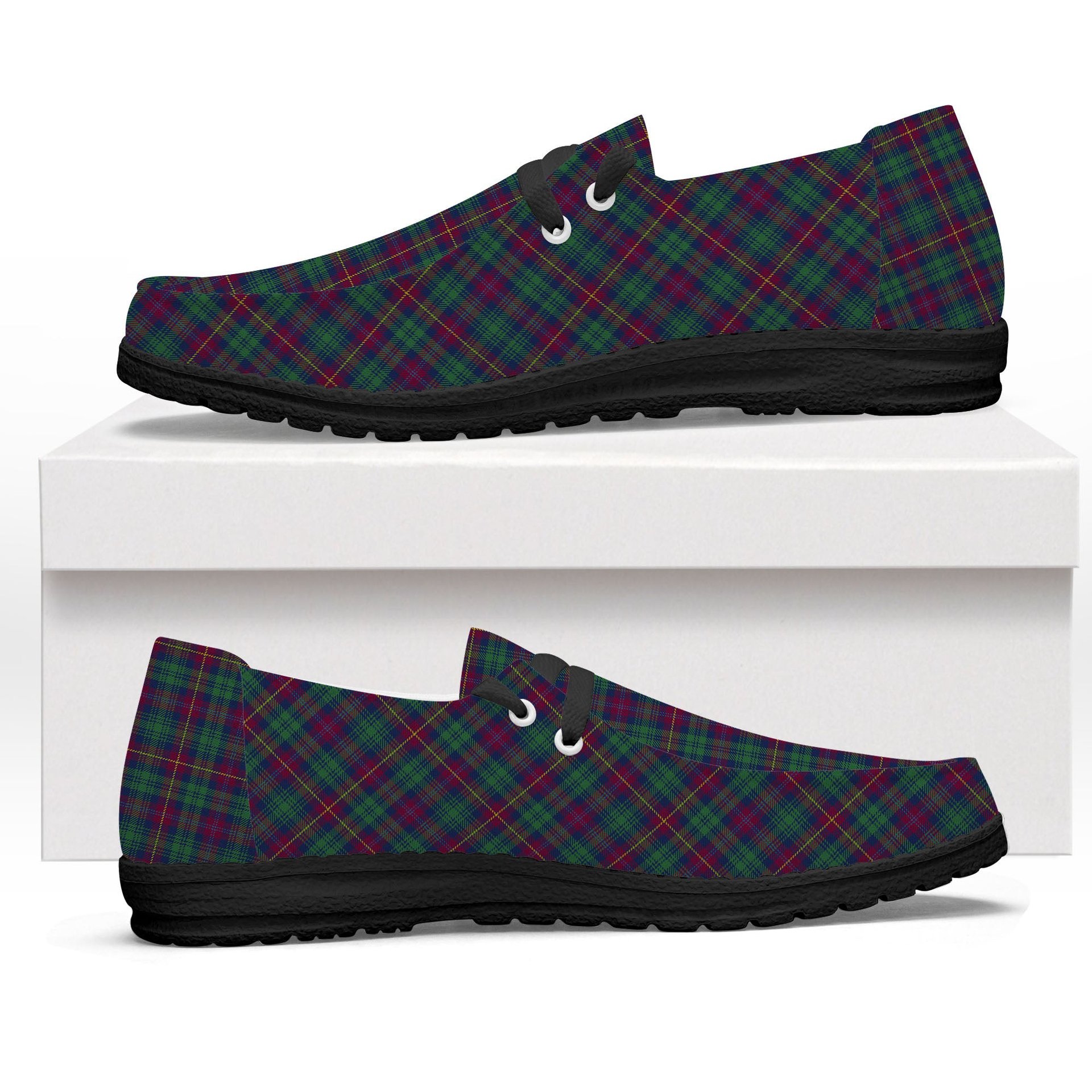 ScotsTee Shop Scottish Cairns of Finavon Modern Tartan Plaid Canvas Loafer Shoes