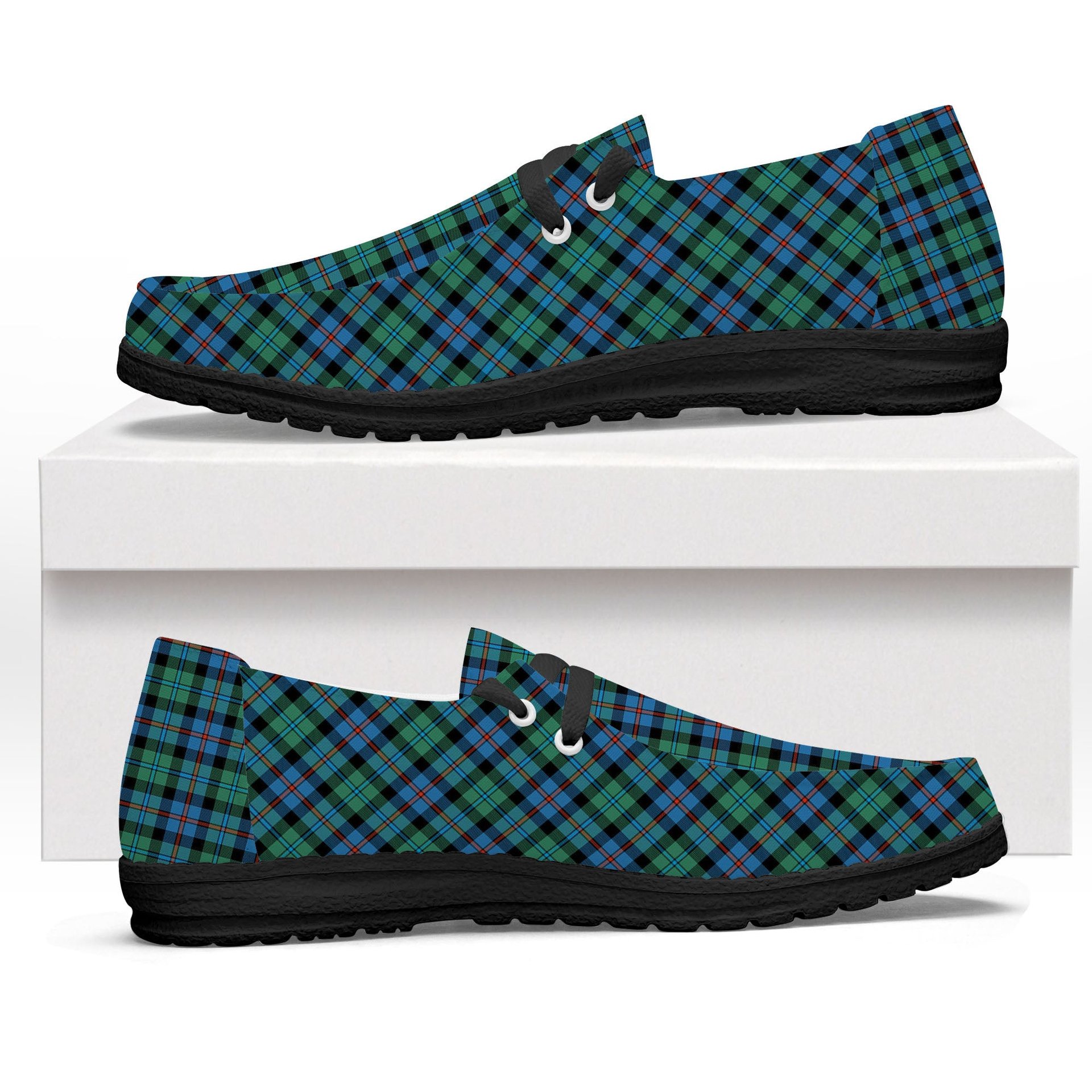 ScotsTee Shop Scottish Campbel of Cawdor Ancient Tartan Plaid Canvas Loafer Shoes
