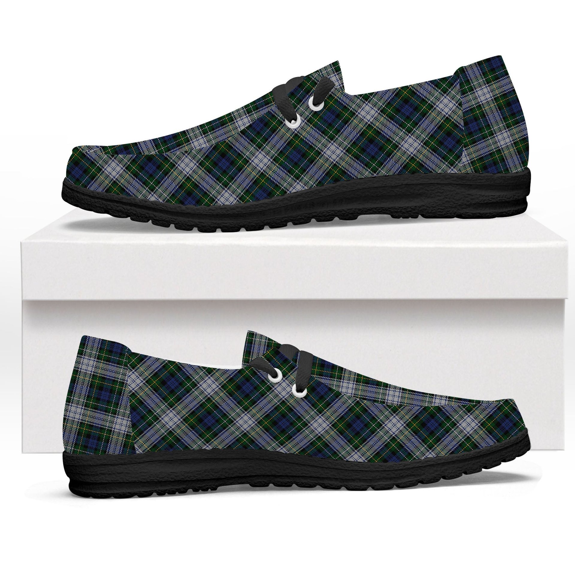 ScotsTee Shop Scottish Campbell of Lochnell Dress Tartan Plaid Canvas Loafer Shoes