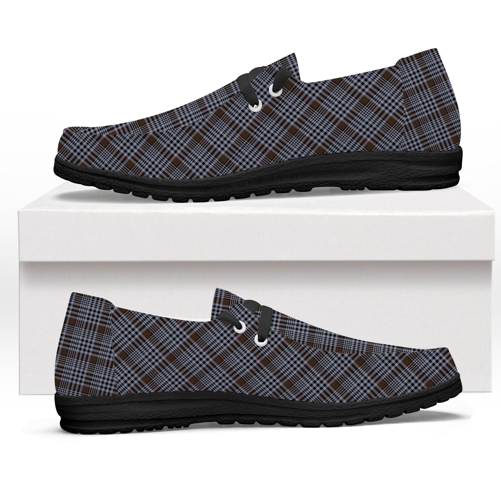 ScotsTee Shop Scottish Carnegie Check Modern Tartan Plaid Canvas Loafer Shoes
