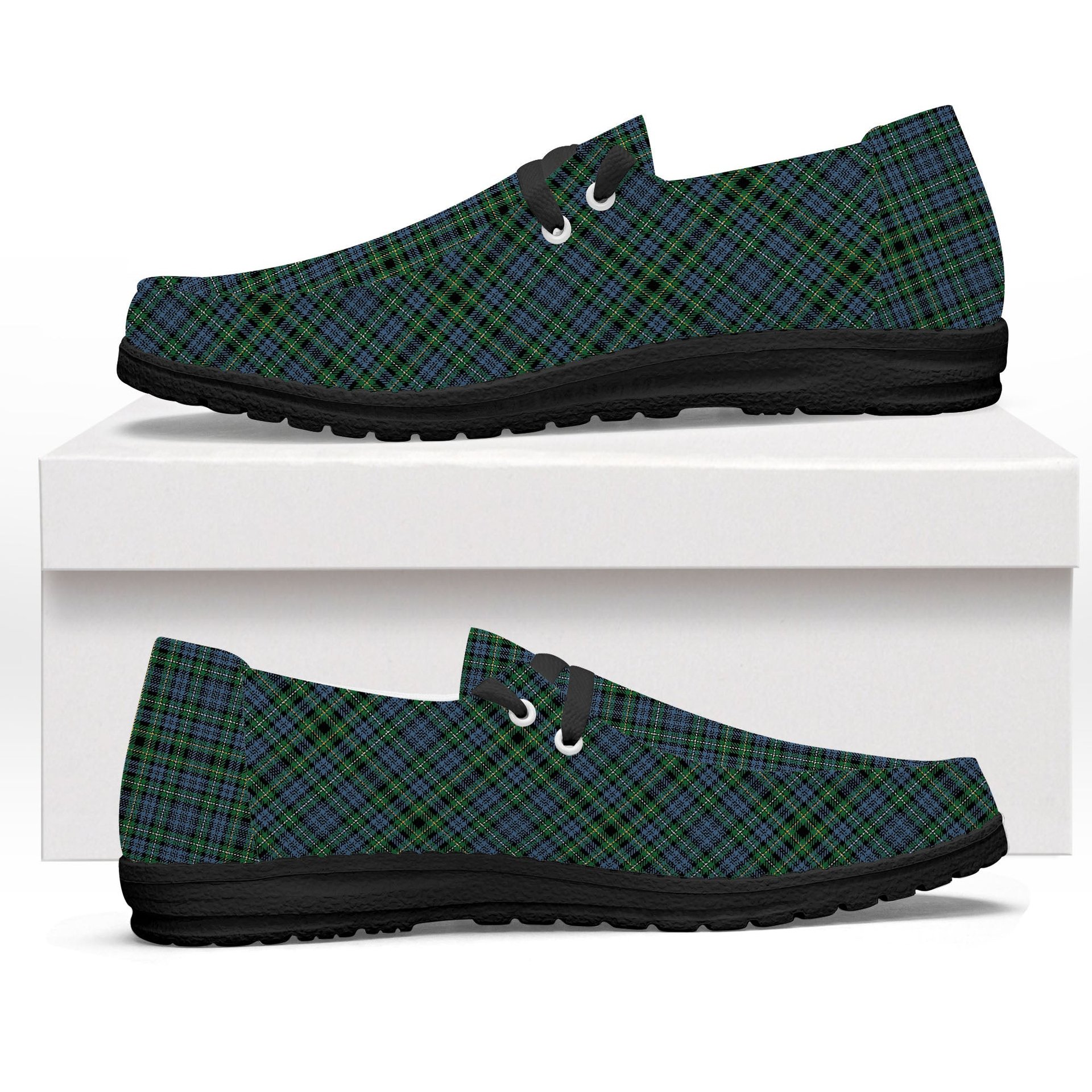 ScotsTee Shop Scottish Campbell of Argyll 1815 Ancient Tartan Plaid Canvas Loafer Shoes