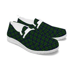 ScotsTee Shop Scottish Campbell of Breadalbane Tartan Plaid Canvas Loafer Shoes
