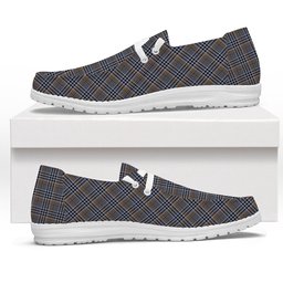 ScotsTee Shop Scottish Carnegie Check Ancient Tartan Plaid Canvas Loafer Shoes