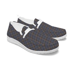 ScotsTee Shop Scottish Carnegie Check Ancient Tartan Plaid Canvas Loafer Shoes