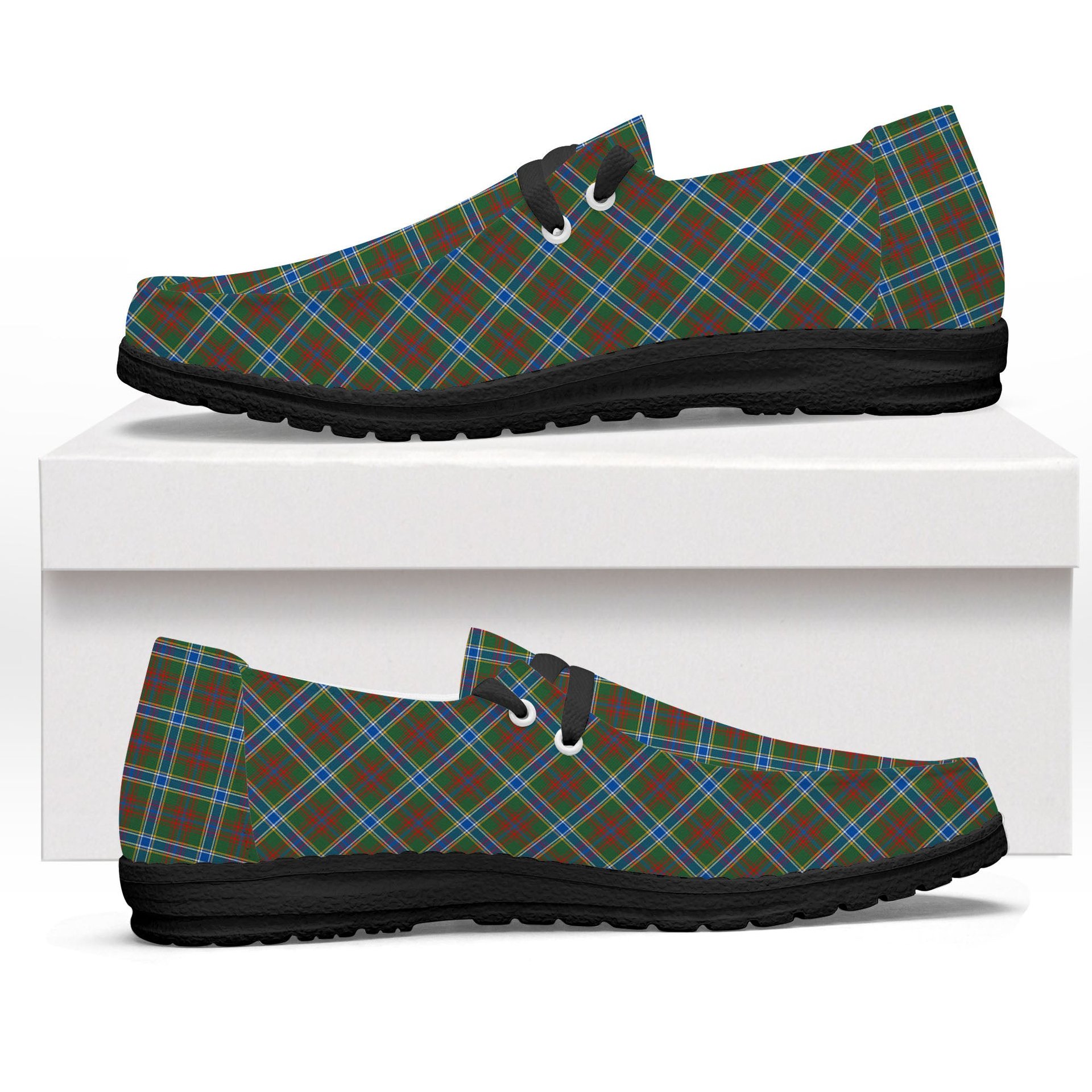 ScotsTee Shop Scottish Currie of Arran Modern Clan Tartan Plaid Canvas Loafer Shoes