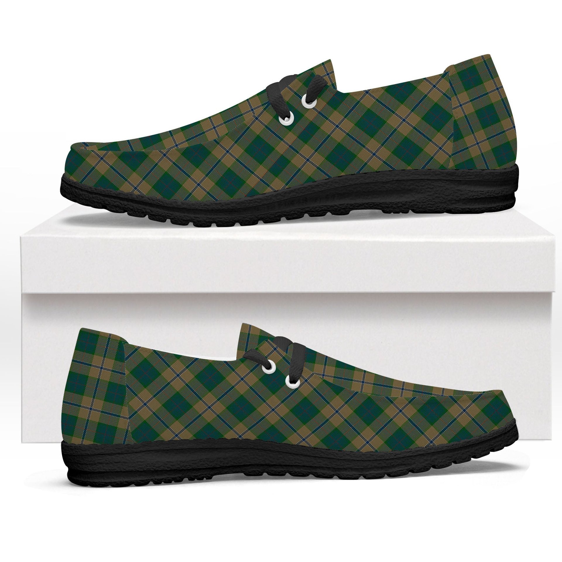ScotsTee Shop Scottish Chisholm Colonial Tartan Plaid Canvas Loafer Shoes