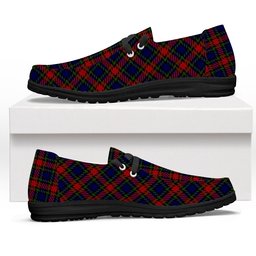 ScotsTee Shop Scottish Clark (Lion) Red Tartan Plaid Canvas Loafer Shoes