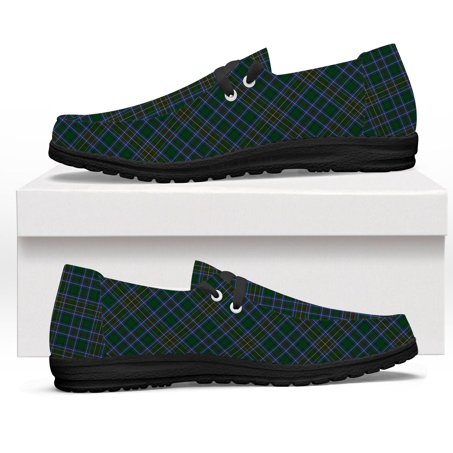 ScotsTee Shop Scottish Cockburn 2 Tartan Plaid Canvas Loafer Shoes