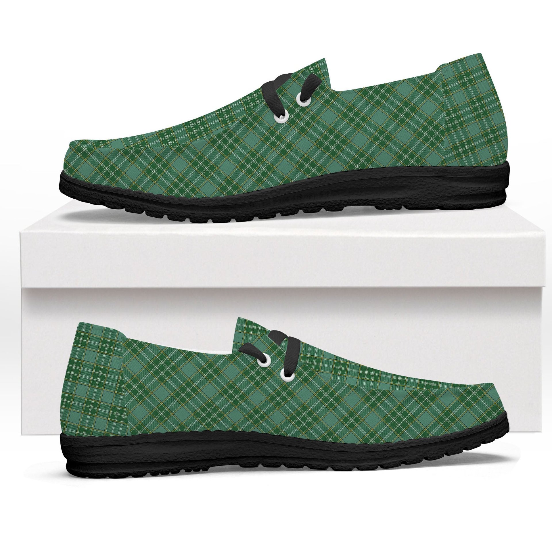 ScotsTee Shop Scottish Currie Ancient Tartan Plaid Canvas Loafer Shoes