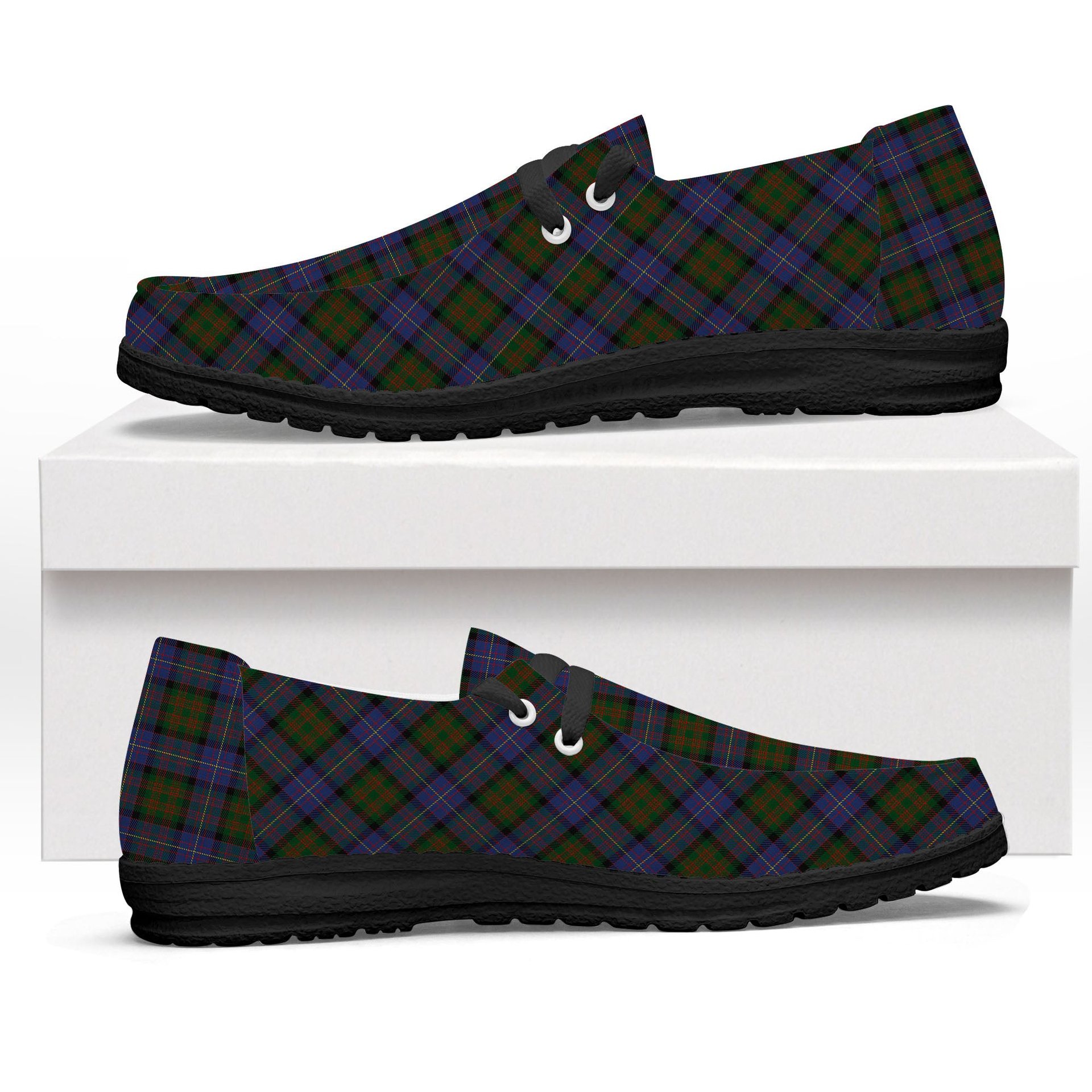 ScotsTee Shop Scottish Cochrane 1984 Tartan Plaid Canvas Loafer Shoes