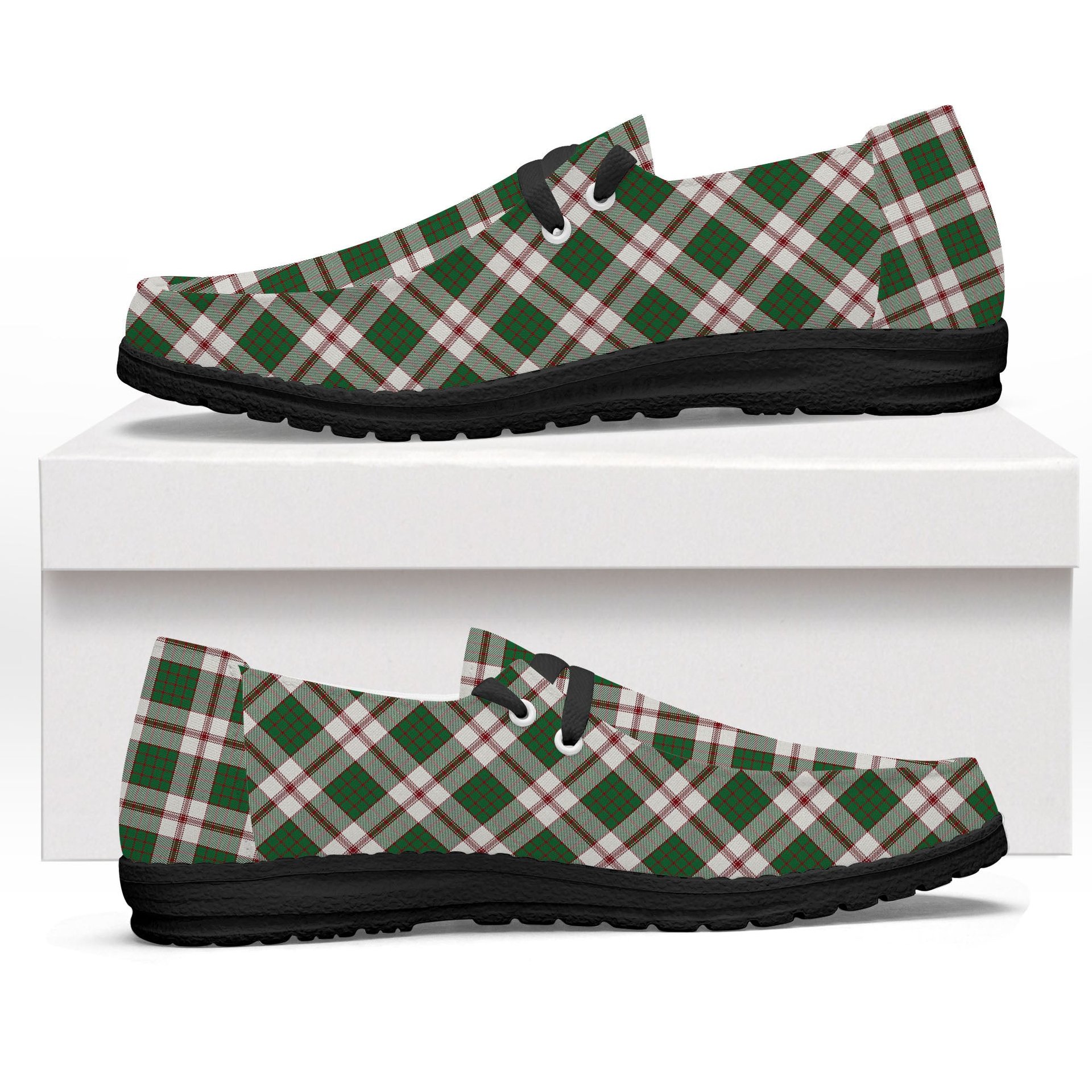 ScotsTee Shop Scottish Crawford Arisaid Dance Ancient Tartan Plaid Canvas Loafer Shoes
