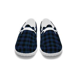 ScotsTee Shop Scottish Clergy Green lines 2 Tartan Plaid Canvas Loafer Shoes