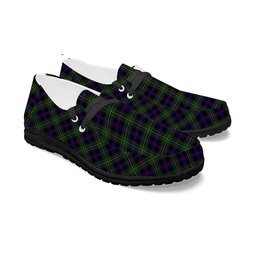 ScotsTee Shop Scottish Clark of Ulva Tartan Plaid Canvas Loafer Shoes
