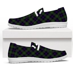 ScotsTee Shop Scottish Clark of Ulva Tartan Plaid Canvas Loafer Shoes