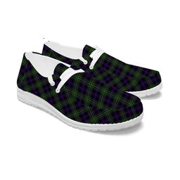 ScotsTee Shop Scottish Clark of Ulva Tartan Plaid Canvas Loafer Shoes