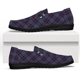 ScotsTee Shop Scottish Cochrane Azure Tartan Plaid Canvas Loafer Shoes