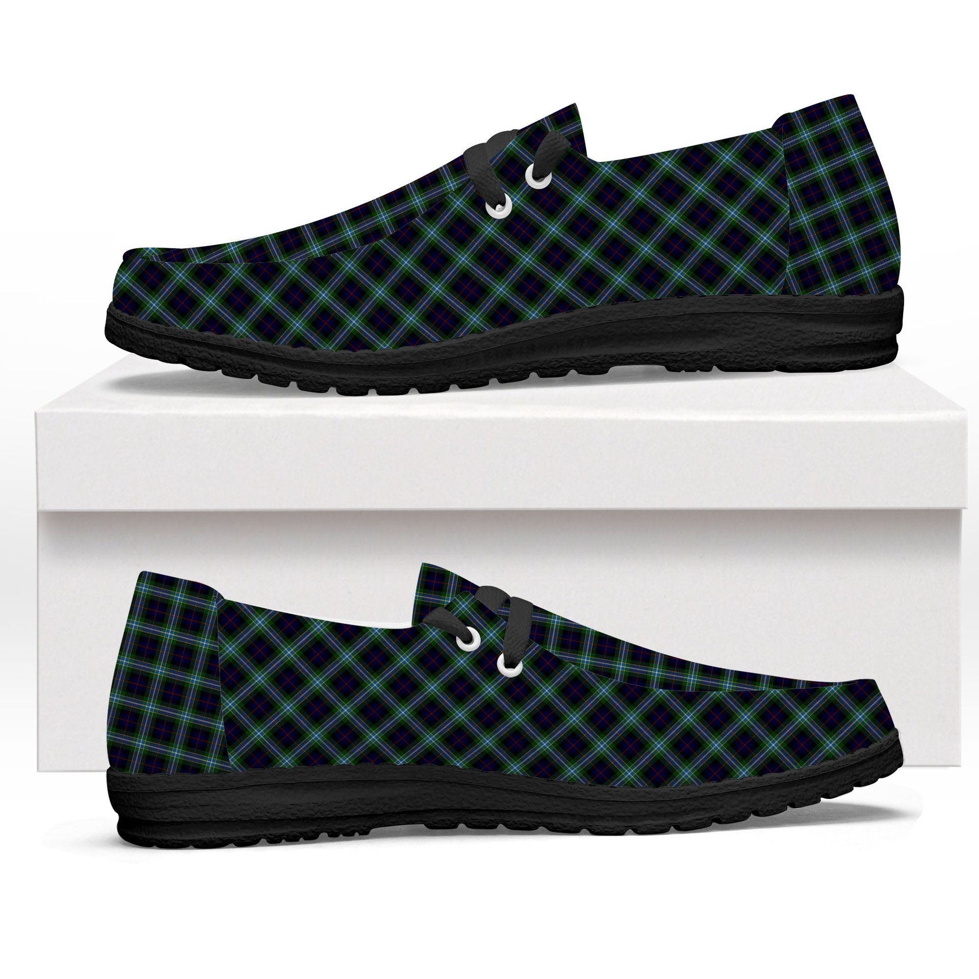 ScotsTee Shop Scottish Clark Raymond Gordon Tartan Plaid Canvas Loafer Shoes