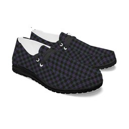 ScotsTee Shop Scottish Clergy Green Tartan Plaid Canvas Loafer Shoes