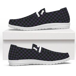 ScotsTee Shop Scottish Clergy Green Tartan Plaid Canvas Loafer Shoes