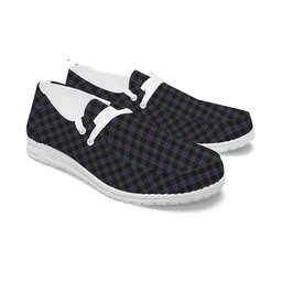 ScotsTee Shop Scottish Clergy Green Tartan Plaid Canvas Loafer Shoes