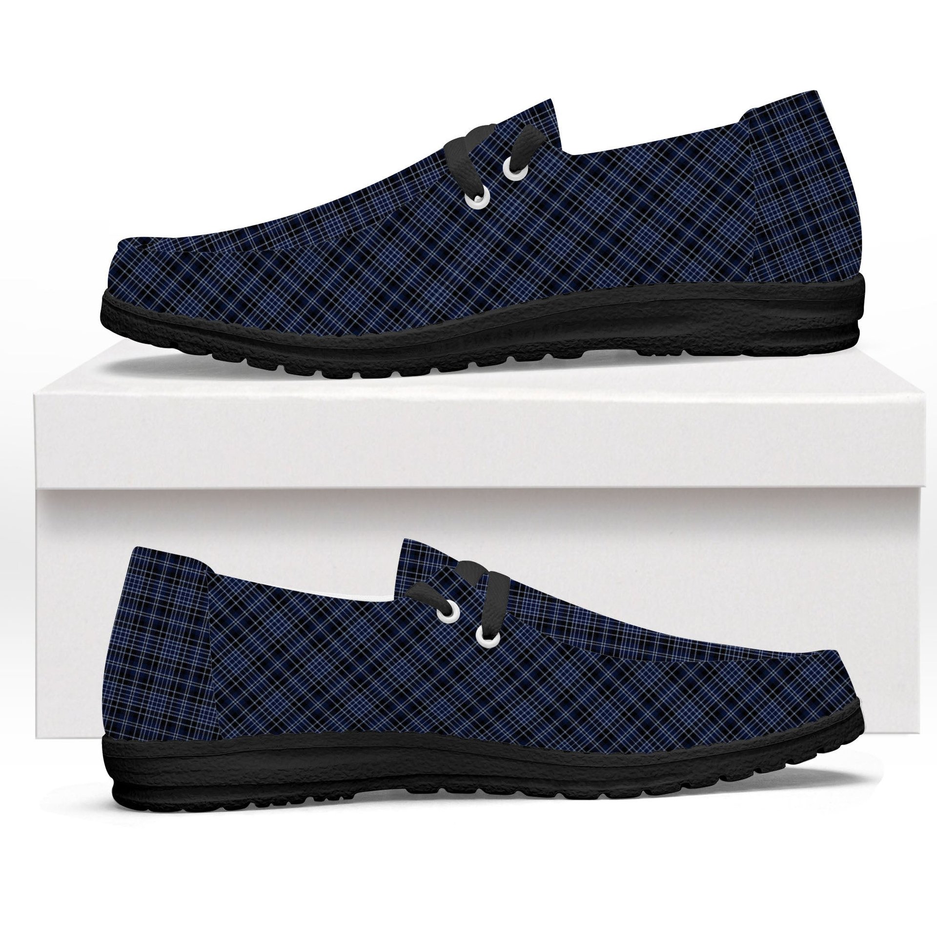 ScotsTee Shop Scottish Clark (Clergy) Modern Clan Tartan Plaid Canvas Loafer Shoes