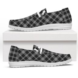ScotsTee Shop Scottish Clan Hamilton Society Tartan Plaid Canvas Loafer Shoes