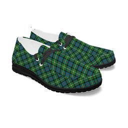 ScotsTee Shop Scottish Davidson of Tulloch Ancient Tartan Plaid Canvas Loafer Shoes
