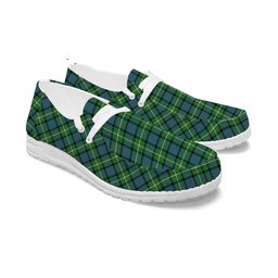 ScotsTee Shop Scottish Davidson of Tulloch Ancient Tartan Plaid Canvas Loafer Shoes