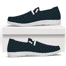 ScotsTee Shop Scottish Davidson of Tulloch 2 Tartan Plaid Canvas Loafer Shoes