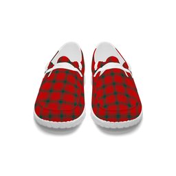 ScotsTee Shop Scottish Donald of the Isles Red Modern Tartan Plaid Canvas Loafer Shoes