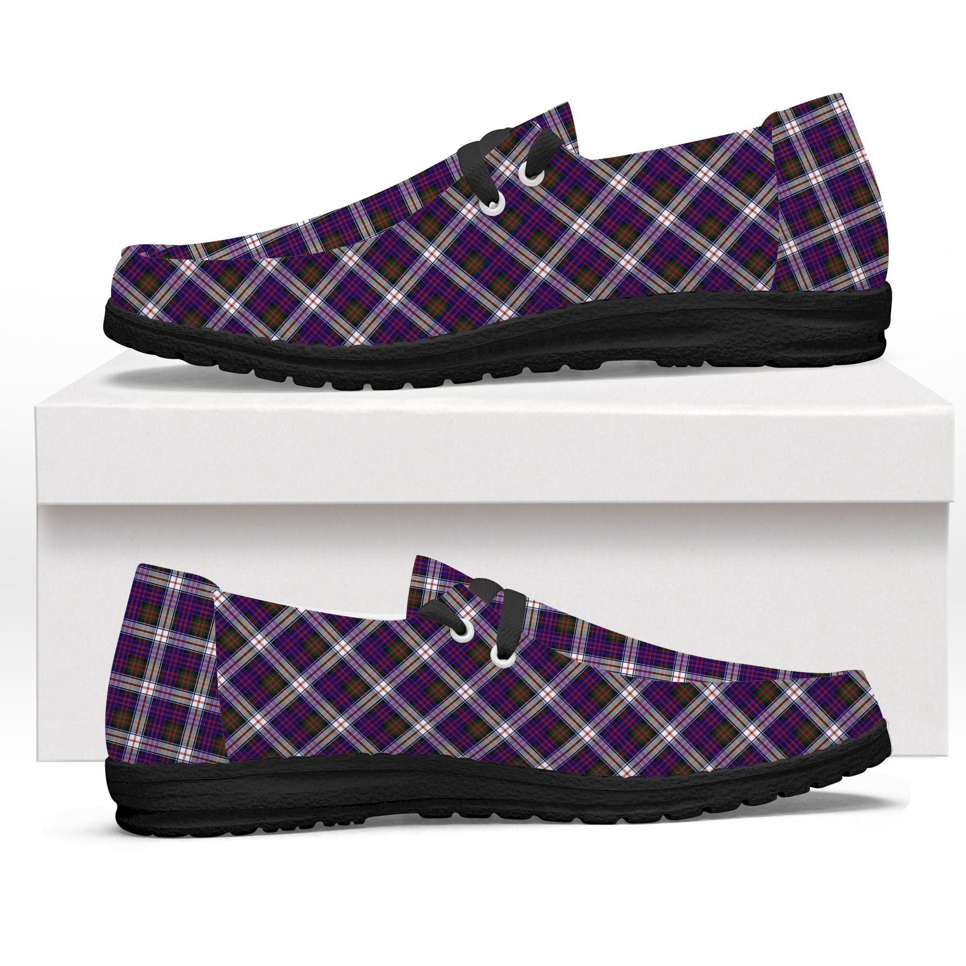 ScotsTee Shop Scottish Donald Dress Modern Tartan Plaid Canvas Loafer Shoes