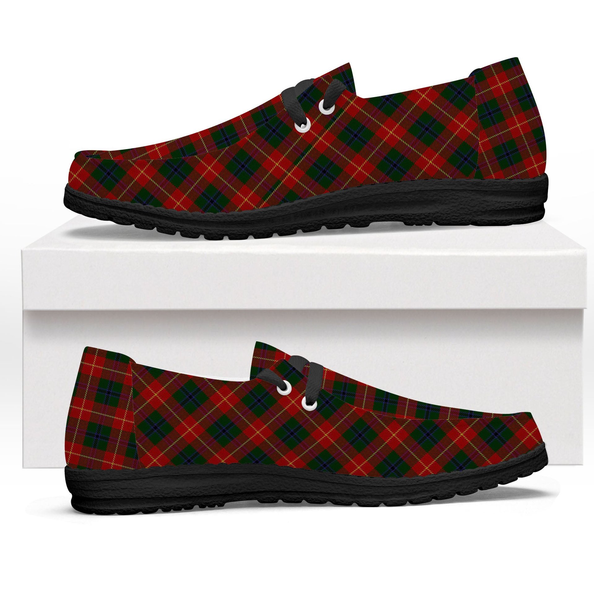 ScotsTee Shop Scottish Douglas of Roxburgh Tartan Plaid Canvas Loafer Shoes