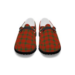 ScotsTee Shop Scottish Donald of the Isles Red Ancient Tartan Plaid Canvas Loafer Shoes