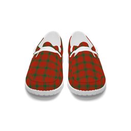 ScotsTee Shop Scottish Donald of the Isles Red Ancient Tartan Plaid Canvas Loafer Shoes