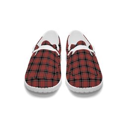 ScotsTee Shop Scottish Dunbar District Ancient Tartan Plaid Canvas Loafer Shoes