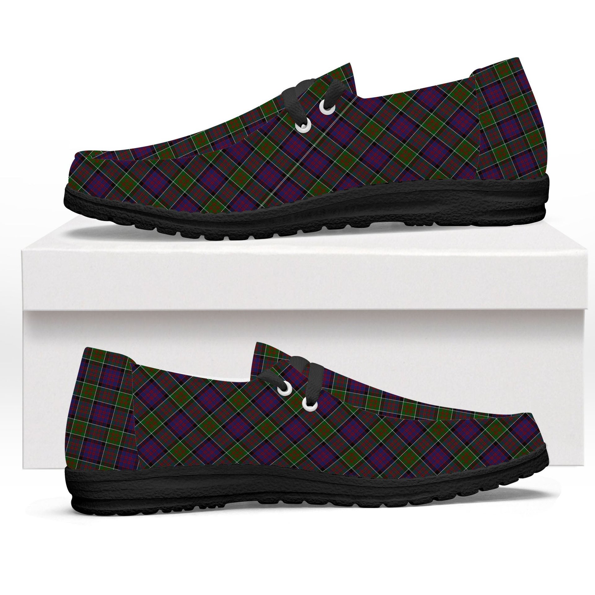 ScotsTee Shop Scottish Donald of Clan Ranald Modern Tartan Plaid Canvas Loafer Shoes