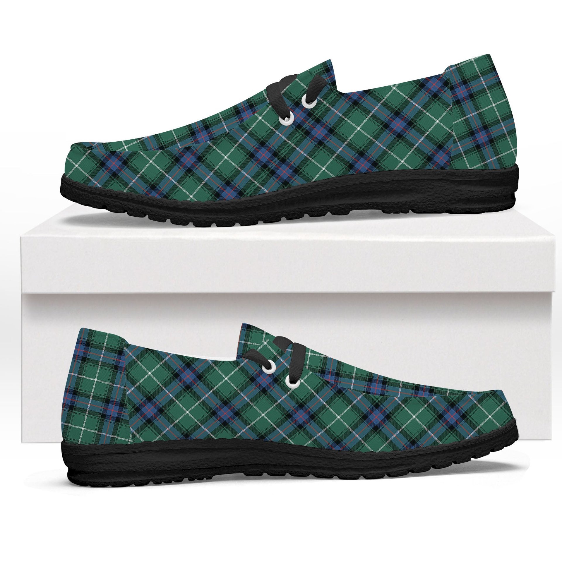 ScotsTee Shop Scottish Donald of the Isles Hunting Ancient Tartan Plaid Canvas Loafer Shoes