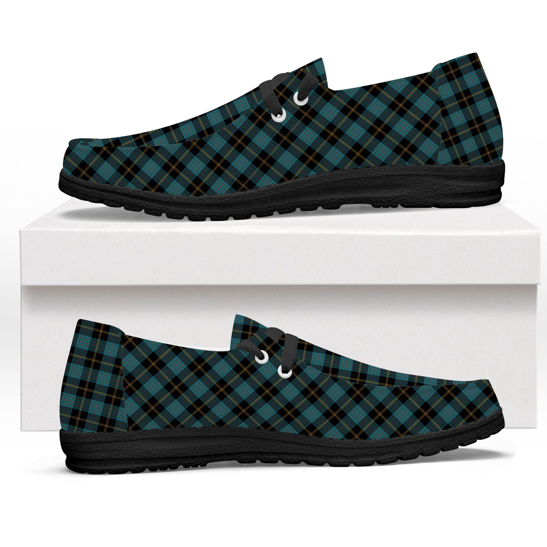 ScotsTee Shop Scottish Ewbank Ancient Clan Tartan Plaid Canvas Loafer Shoes