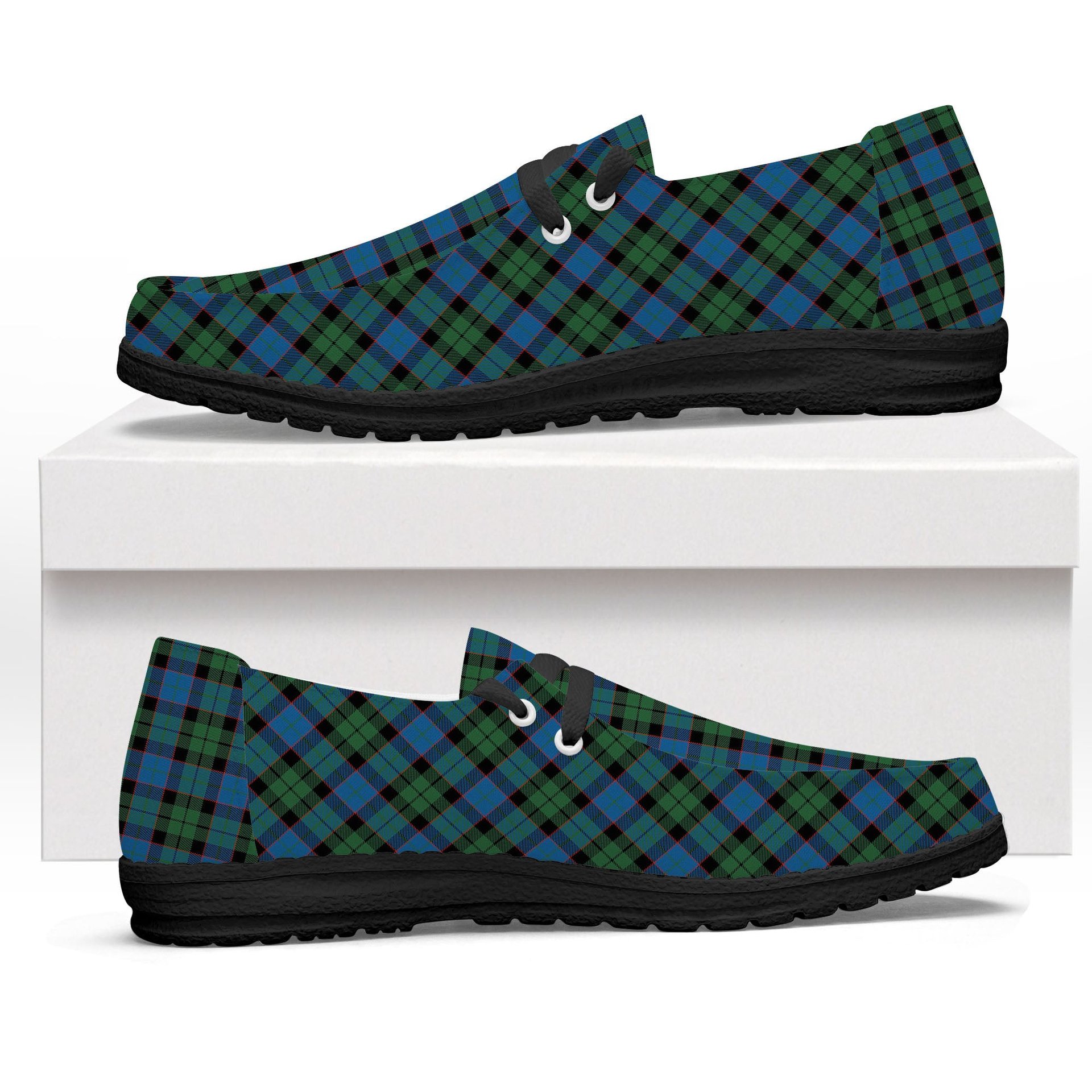 ScotsTee Shop Scottish Ferguson of Balquhidder Ancient Tartan Plaid Canvas Loafer Shoes