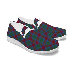 ScotsTee Shop Scottish Fraser of Altyre Ancient Tartan Plaid Canvas Loafer Shoes