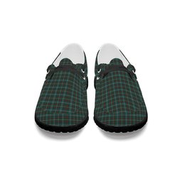 ScotsTee Shop Scottish Dundee Green Tartan Plaid Canvas Loafer Shoes