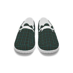 ScotsTee Shop Scottish Dundee Green Tartan Plaid Canvas Loafer Shoes
