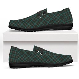 ScotsTee Shop Scottish Dundee Green Tartan Plaid Canvas Loafer Shoes