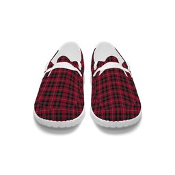 ScotsTee Shop Scottish Galbraith Maroon Modern Tartan Plaid Canvas Loafer Shoes