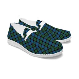 ScotsTee Shop Scottish Fergusson of Balquhidder Ancient Tartan Plaid Canvas Loafer Shoes