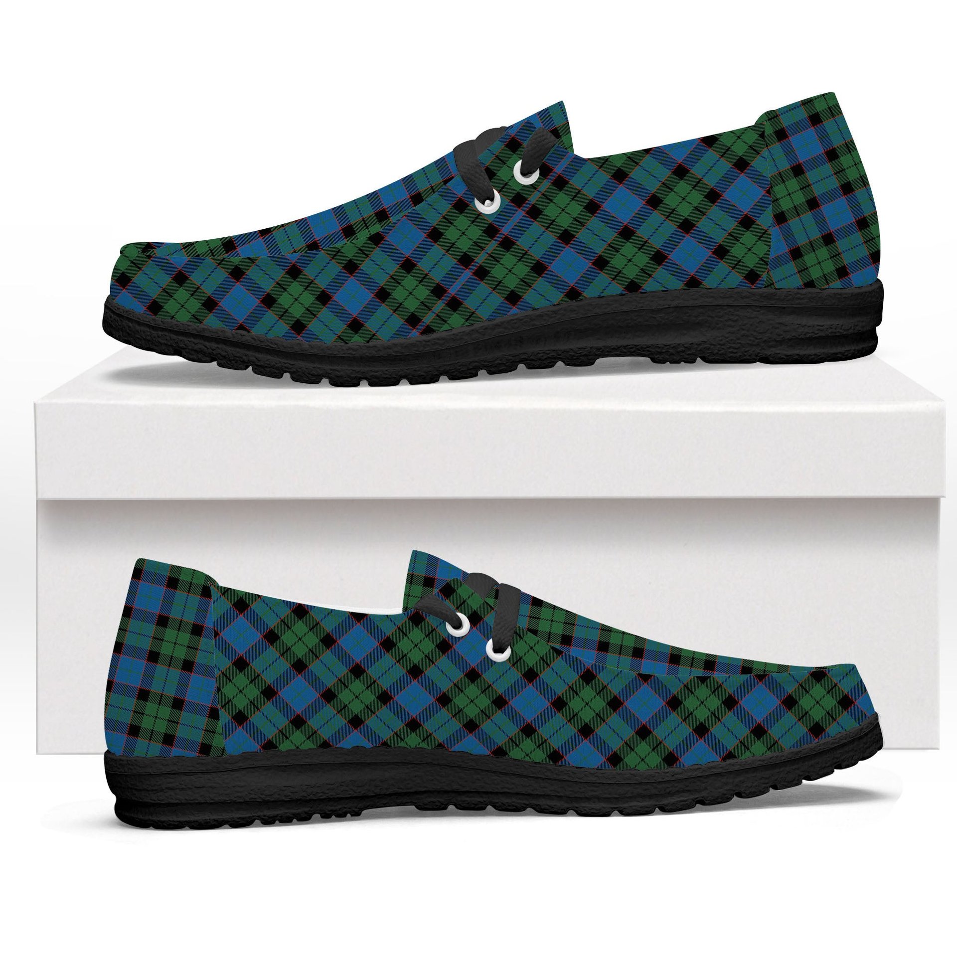 ScotsTee Shop Scottish Fergusson of Balquhidder Ancient Tartan Plaid Canvas Loafer Shoes