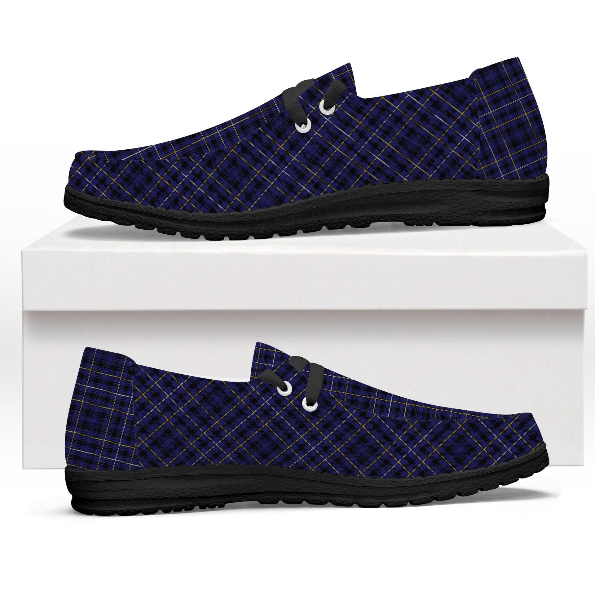 ScotsTee Shop Scottish Flanders Tartan Plaid Canvas Loafer Shoes