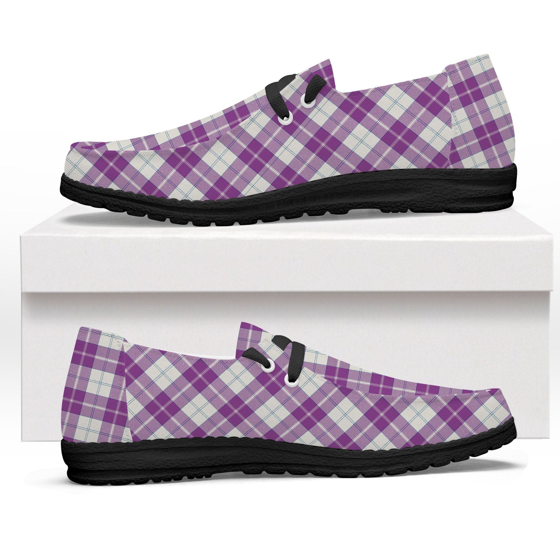 ScotsTee Shop Scottish Dunlop Dress Ancient Tartan Plaid Canvas Loafer Shoes