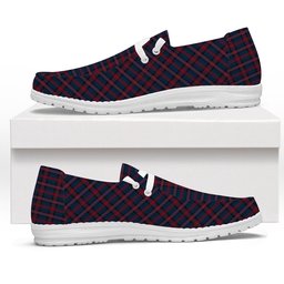 ScotsTee Shop Scottish Evans of Wales Tartan Plaid Canvas Loafer Shoes